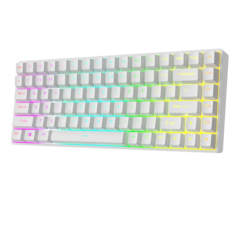 Ocean DK84RGB механическая клавиатура Bluetooth трёхрежимная 2.4G без/проводная индивидуальная зелёный чёрный секции чайной кефи головной корпус игра