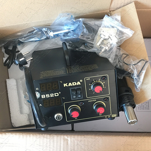 KADA 852AD + multi-function dual digital display hot air gun + soldering iron and soldering station two-in-one anti-static