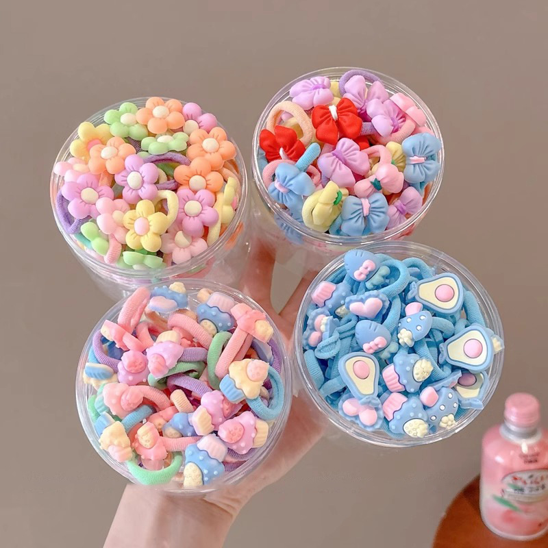 Niñas de dibujos animados coloridos correa de goma no lesionar cabello de cabello de niñas cabello de cabello de cabello lindo cabello de cola de caballo tocado