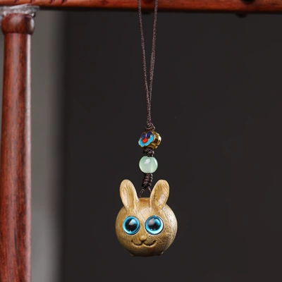 Treasure Bottle with Tassel, Car | Car hanging - green-sandalwood-cute-rabbit-pendant