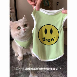 Cat Clothes Summer Thin Breathable Cool Vest Gold Gradient Blue Cat Puppy Pet Clothing Dropshipping