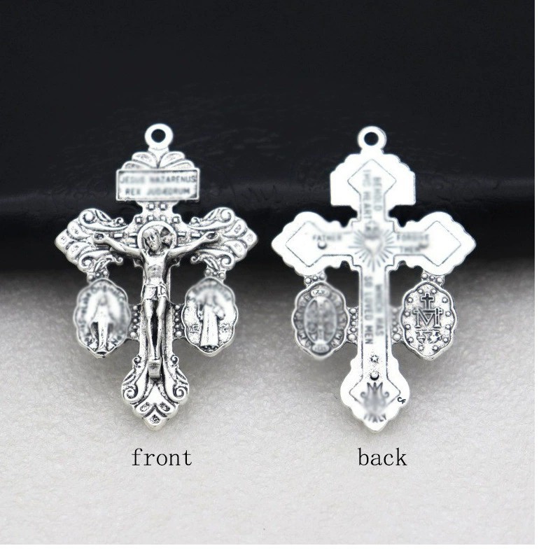 1 Piece 54*34mm Zinc Alloy Human Cross Polished Pendant display picture 5