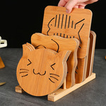 家用厨房隔热垫方形圆形卡通动物造型餐桌垫加厚防烫镂空防滑杯垫