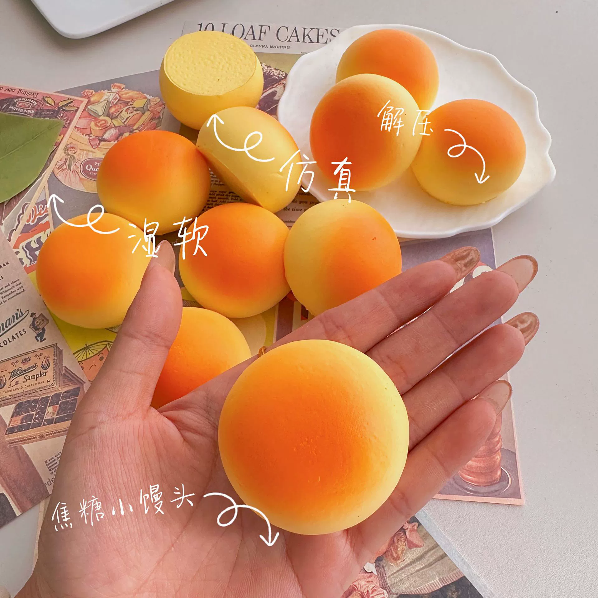 Игрушка squish «хлеб/тост» мягкий сквиши, медленное восстановление, экокожа, антистресс