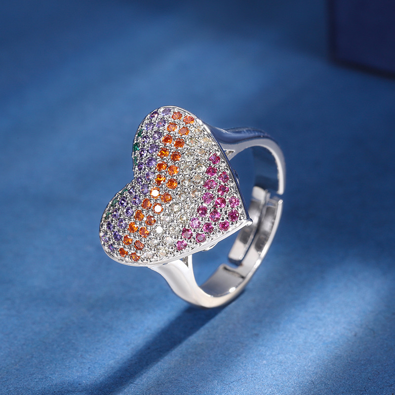 Zhuang Sheng joyería nueva venta caliente transfronteriza de color europeo y americano diamante micro-incrustaciones en forma de corazón traje temperamento joyería al por mayor