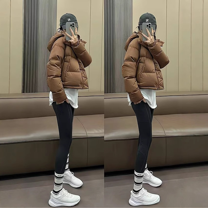 슬렉 시티 재고 겨울 4 칸 캐주얼 요가 코트 따뜻한 후드 여성