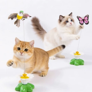 猫玩具自动逗猫棒电动旋转小鸟蝴蝶玩具消耗体力玩耍自嗨解闷神器
