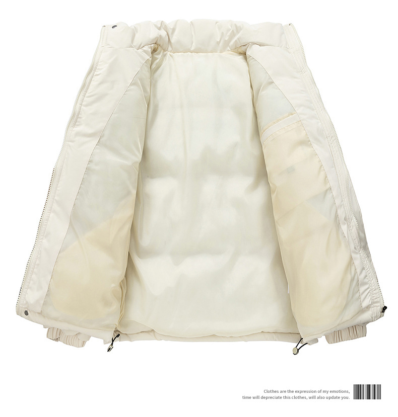 Men's Winter Couple Stand Collar Outdoor Cotton Coat Thickened Warm Solid Color Trendy Brand Plus Size Puffer Jacket_voghion.com