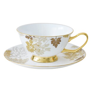 Light luxury style gold bone china coffee cup French afternoon tea cup high-looking cup and saucer girls' high-grade breakfast cup