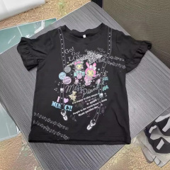 日系夏ソフト妹mezzopiano中古子供趣味プリント半袖tシャツ娘服甘い上着新作