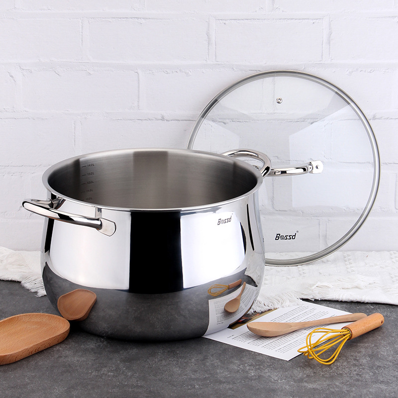 Bossd Bosch 18 / 10 acero inoxidable de gran capacidad estofado de estofado