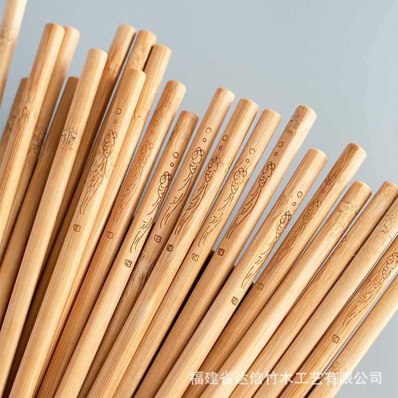 Venta caliente 20 pares de palillos de bambú de alta calidad hogar sin pintar y sin cera palillos Hotel vajilla traje