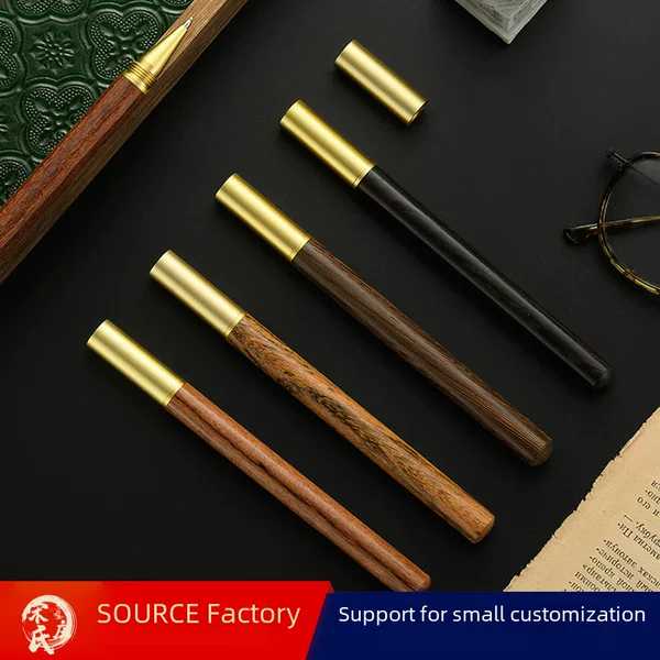 Source manufacturers wholesale brass sandalwood pen wholesale business gifts gel pen student teacher wooden pen