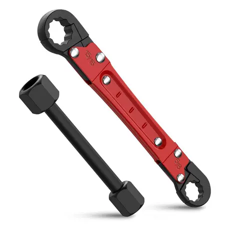 2-piece set double-ended pipe wrench + hexagonal stop wrench