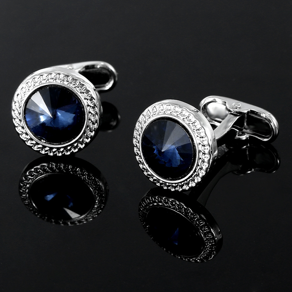 new cufflinks fashion French diamond men's cufflinks hot sale source laser engraving accessories_voghion.com