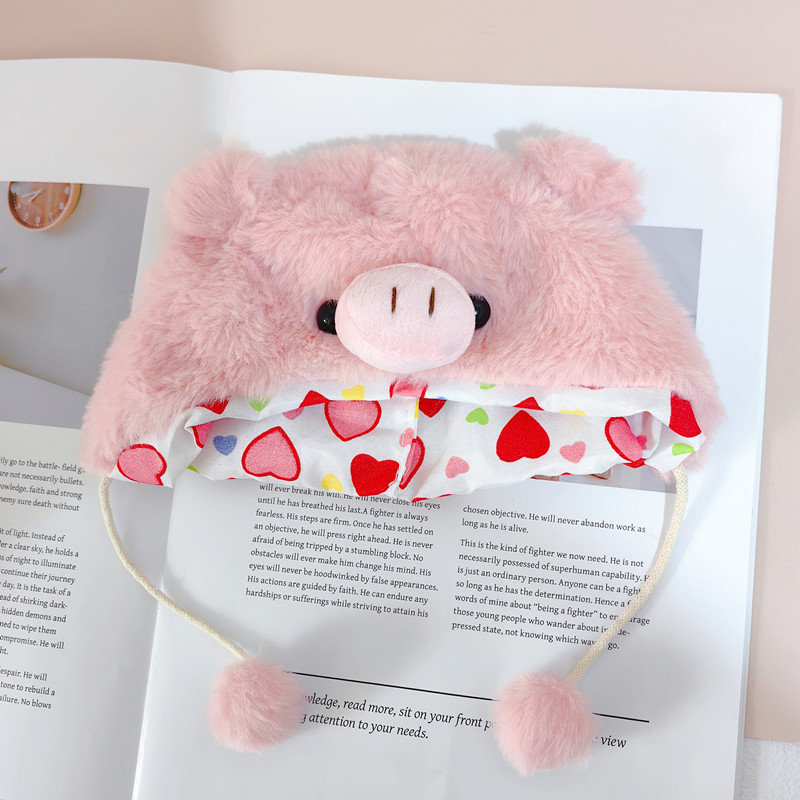 20cm lindo animal de dibujos animados sombrero de la muñeca de algodón sombrero de cerdo Rosa sombrero pequeño Castor muñeca Ropa Accesorios