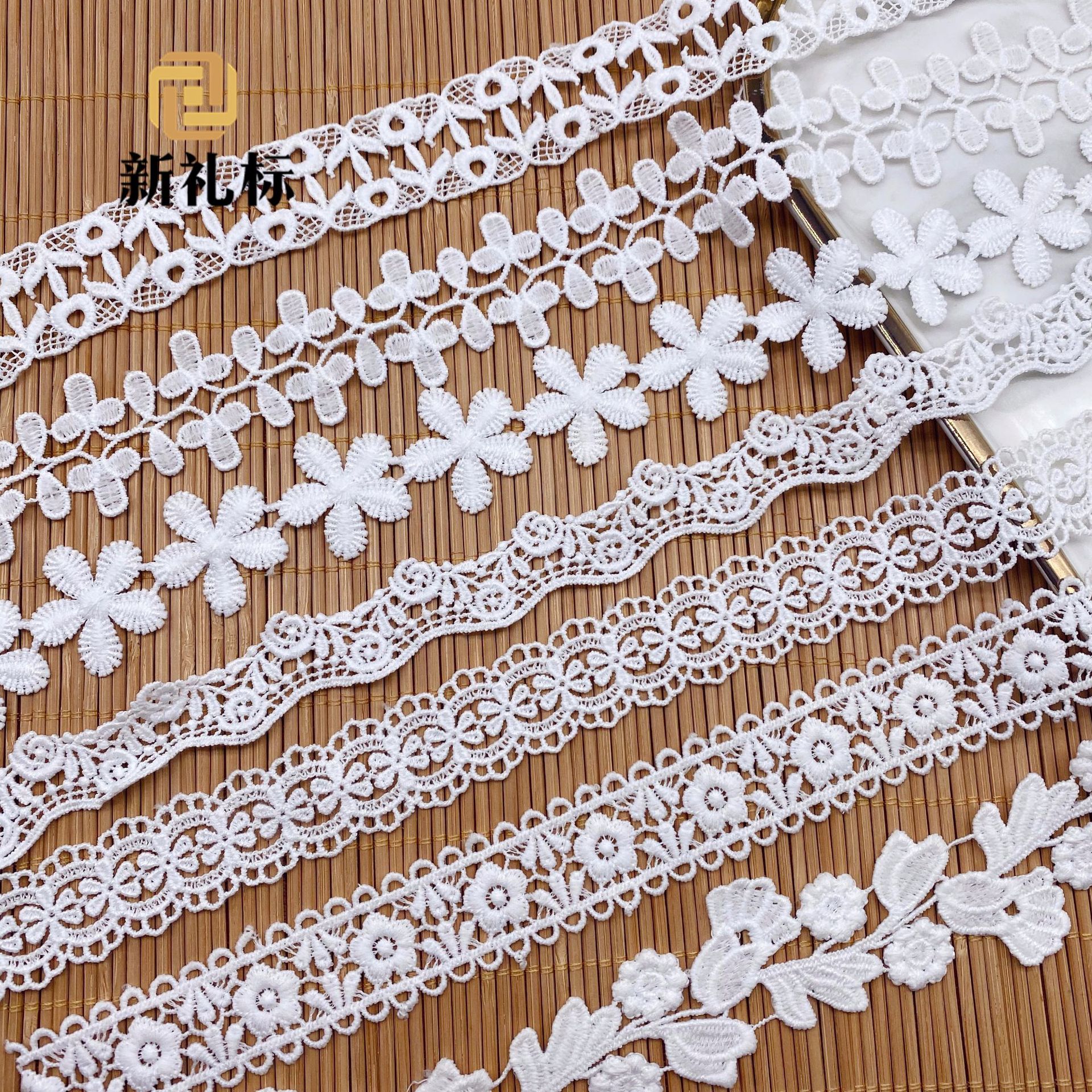 牛奶絲花邊條碼連衣裙配飾飾品洛麗塔花邊fabric花朵蕾絲花邊輔料