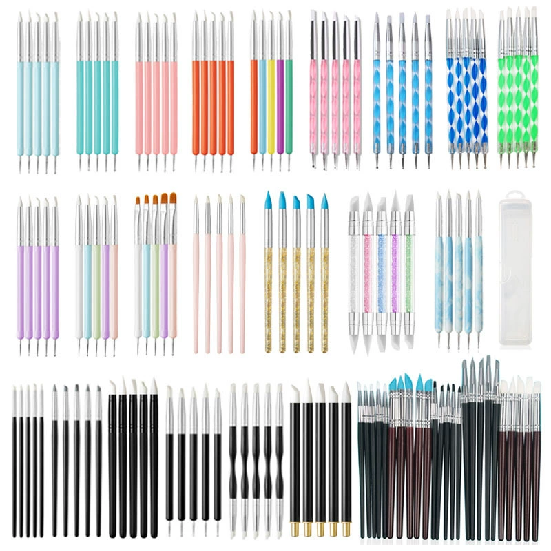 5 комплектов силиконовых ручек, оставленных белым клеем, гуашь, акварель, живопись маслом, акрил