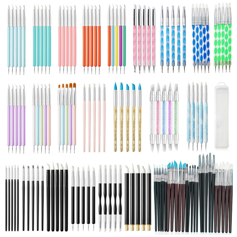 5 Pack Silicone Pen Set Leave White Glue Special Gouache Watercolor Oil Painting Propylene Students Art Students Special Modeling