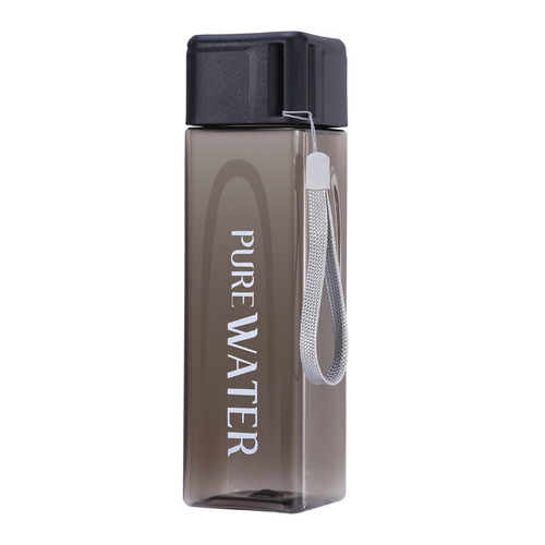 Carefully selected ins internet celebrity simple water cup plastic square cup portable and fall-resistant portable cup milk tea cup transparent water cup