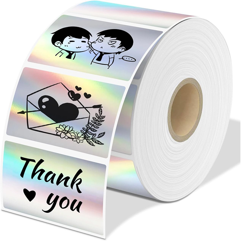 Etiqueta de plata láser térmica transfronteriza de Amazon Etiqueta adhesiva de sellado Etiqueta reflectante Etiqueta adhesiva impermeable holográfica Personalización