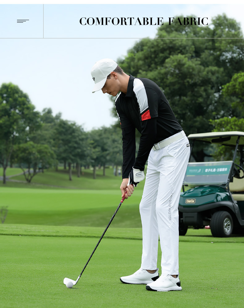 Áo polo nam dài tay golf co giãn cao, khô nhanh kháng khuẩn — YF819-Tay áo dài màu trắng [hút ẩm và khô nhanh/độ đàn hồi cao bốn mặt/nhãn nóng âm thanh nổi] chi tiết 17