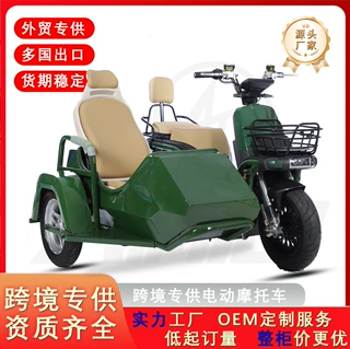 跨境专供源头厂家偏三轮电动车家用轻便防溜坡电瓶车带边斗巴嘎车