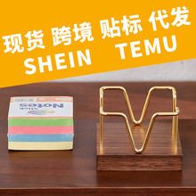 胡桃木黄铜名片架木质名片架金属名片架便签盒实木卡片便签名片架