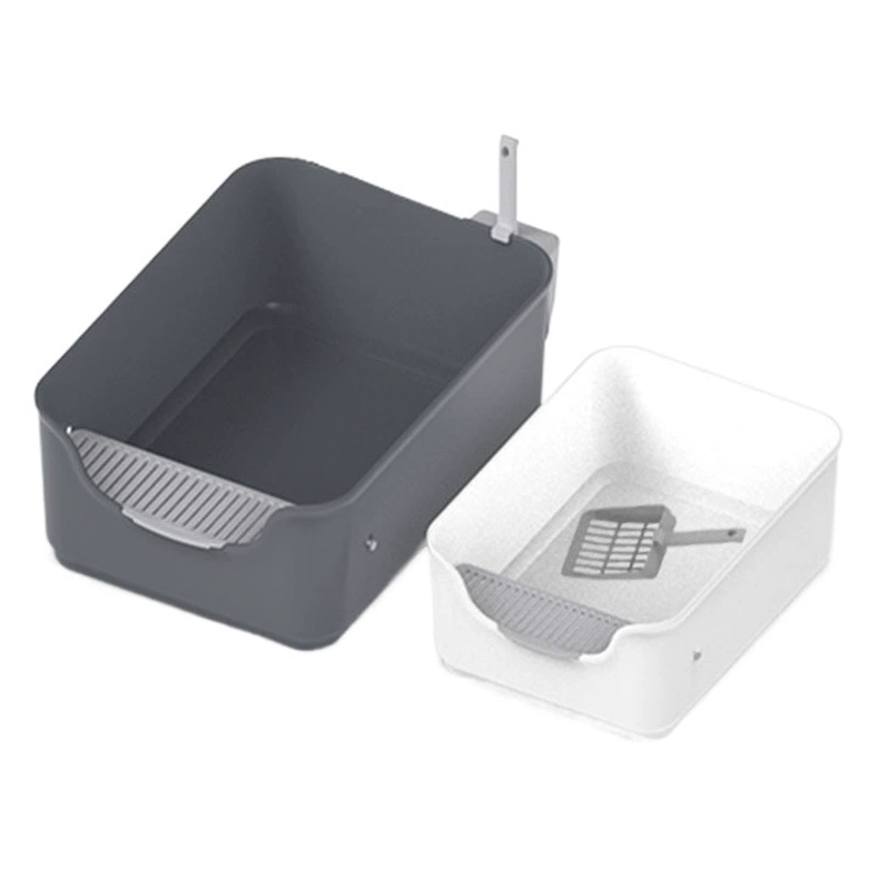 Простой ящик для кошачьего туалета Большой высокий полузакрытый кошачий Туалет Утолщенный пластиковый ящик для кошачьего туалета с лопатой для кошачьего туалета