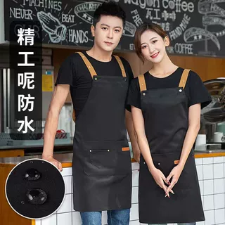 围裙防水防油印logo印字餐厅奶茶店便利店餐饮专用新款女围裙批发