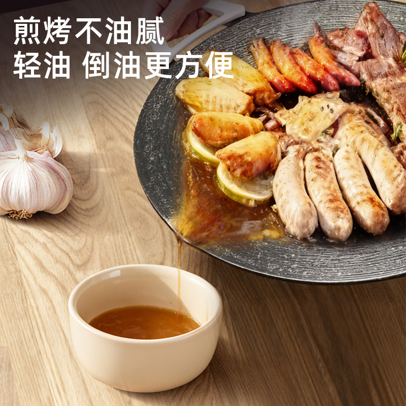 ♔ Titanium Electric Grill Pan for Home Use, Multifunctional Electric Barbecue Pot, Korean-Style Grill, Low-Smoke Non-Stick Integrated Grill Pan 22