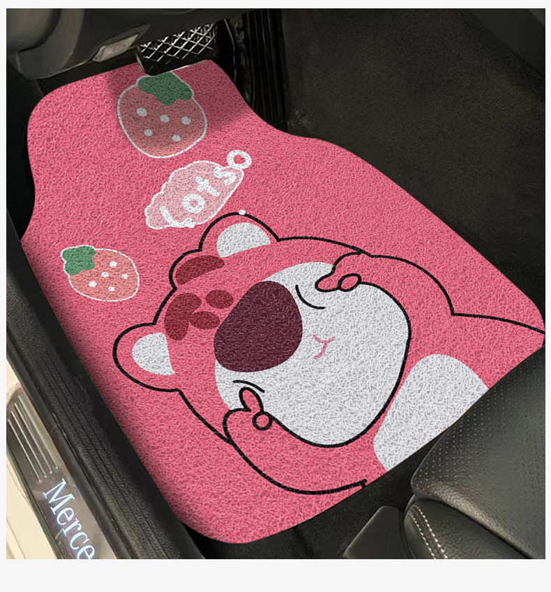 Cartoon Animation Car Silk Loop Foot Mat Wear-resistant and Dirt-resistant Cuttable Foot Mat Car Interior Decoration Easy-to-take-care Car Mat