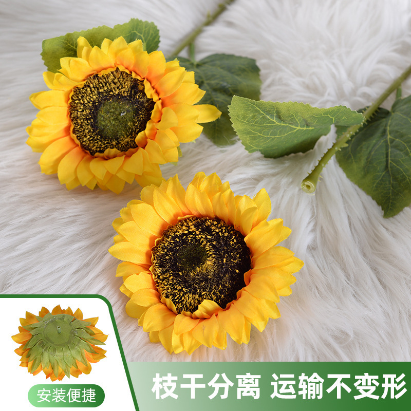 Flores de sol de estilo europeo de una sola flor de sol para el hogar decoración de la sala de estar sardenas flores falsas flores de sol flores artificiales