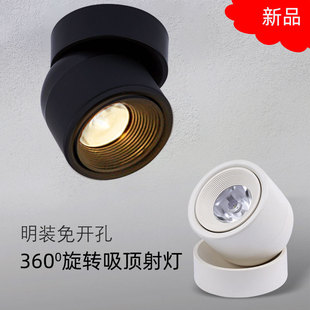 Black Suspended Led Surface-Mounted Spotlight Wall Washing Scandinavian Universal Adjustable Light Painter's Entrance Spotlight Ceiling 7W12W