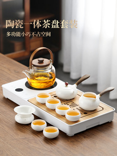 Tea Set Tea Table A Complete Set of Home Living Room Boiling Water and Boiling Tea Integrated Small Tea Table Light Luxury Kung Fu Tea Set suit Tea Tray