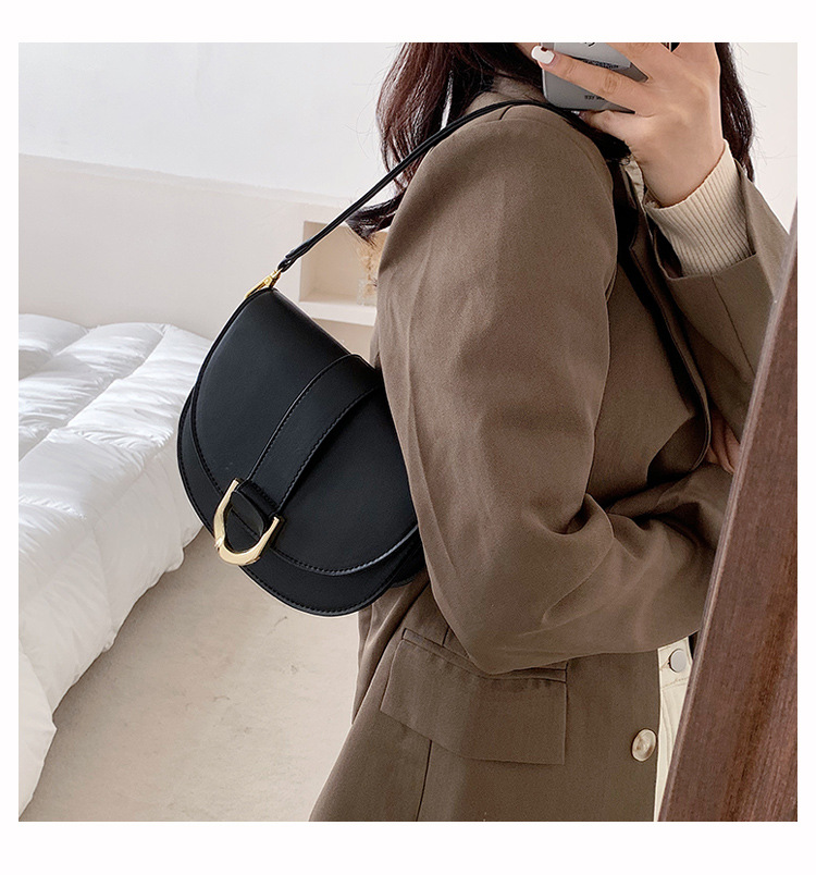 Sac de niche pour femme, nouvelle texture tendance d'automne et d'hiver, sac de selle à main, sac à bandoulière simple, sac à aisselle_voghion.com