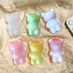 Korean-style Colorful Bear Airbag Stand, Cartoon Candy Bear Frosted Phone Stand, Desk Foldable Gift