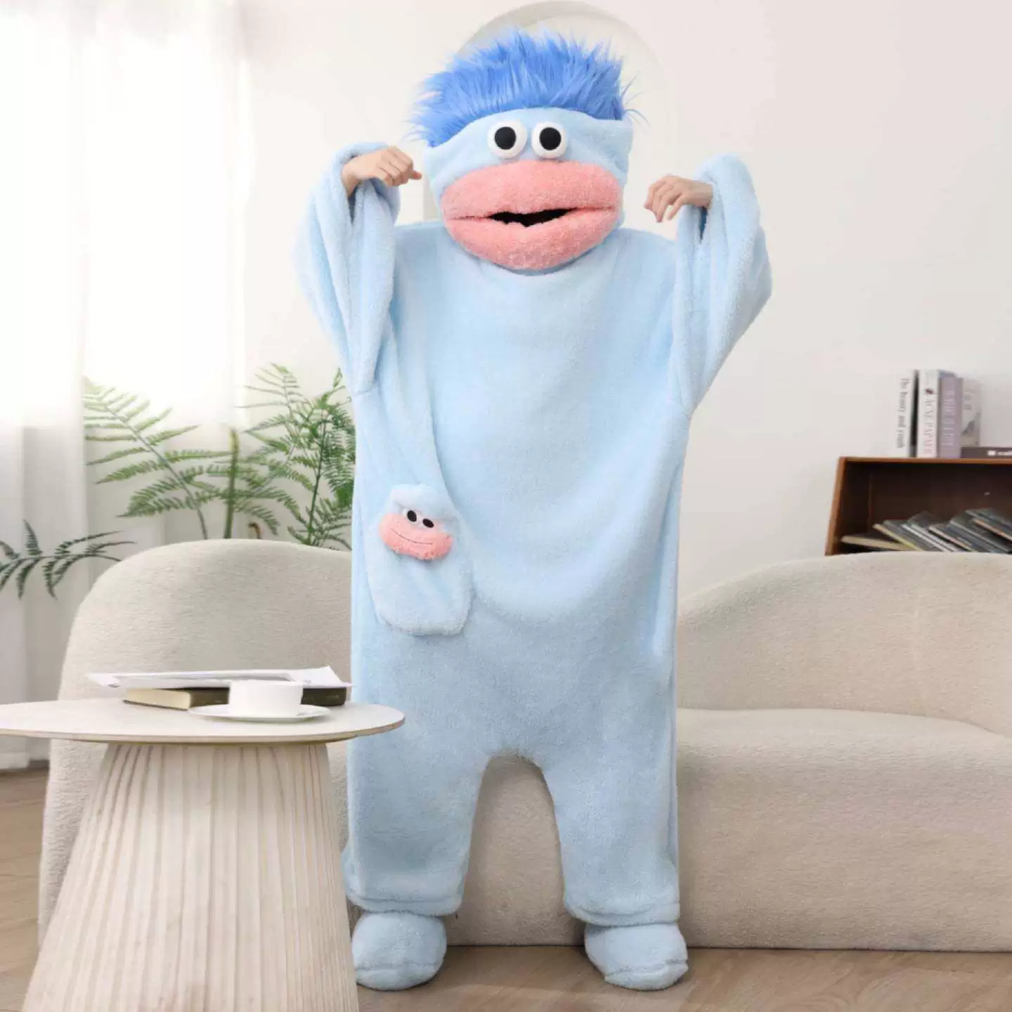 Картонный комбинезон-пижама из кораллового бархата, зимний халат-onesie унисекс S–XL (с обувью/без)