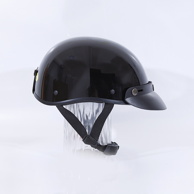 Universal Retro Motorcycle Harley Electric Universal Half Helmet (Motosiklet kaskı (dəbilqə)) - black-c-001