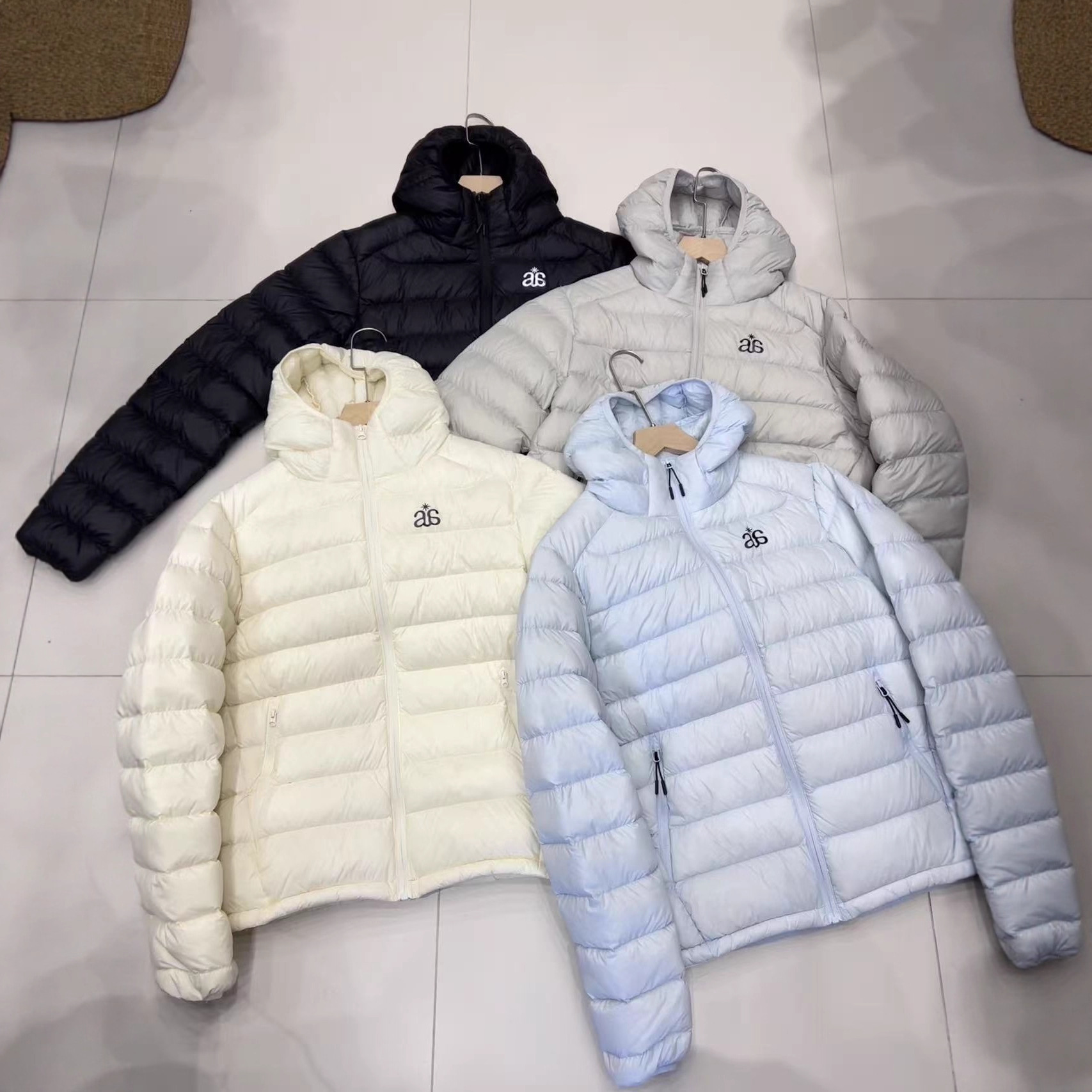 White Ribbed down Jacket for Women, Short and Lightweight, New National Standard 90% Duck Down, Hooded, Autumn New Casual Couple Trendy Brand