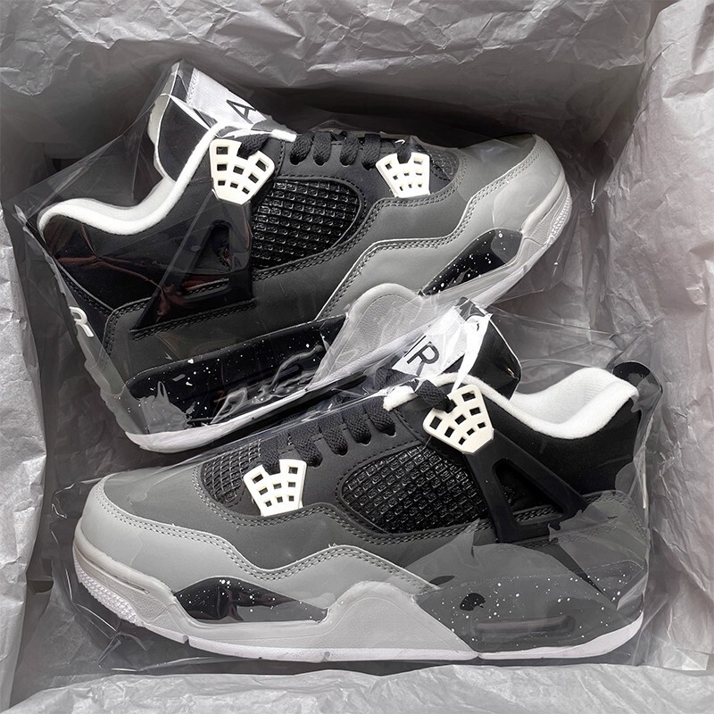 Aj4 Fear Men's Shoes 2025 Autum Official Authentic Flagship Basketball Shoes Men's and Women's Sports and Leisure High-Top Sneakers