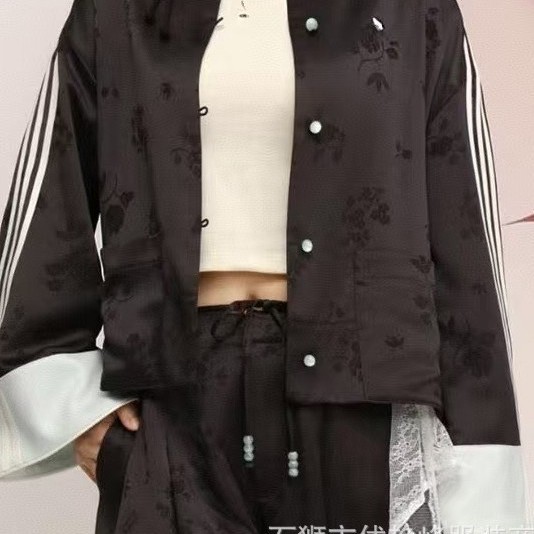 New Chinese-style high-end women's Tang suit jacket, acetate dark-patterned satin, color-blocked jacquard shirt, elegant and versatile traditional Chinese top
