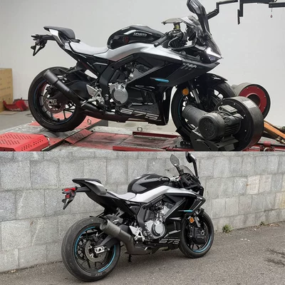 Valve Exhaust Pipe, Motorcycle exhaust pipe - cfmoto-675sr-r-side-row-76-tube-full-section-all-black