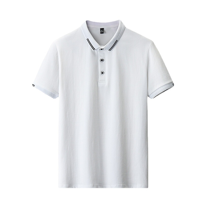 Camiseta polo de color sólido de manga corta para hombre, estilo nuevo y delgado para verano, informal de negocios, holgada, con bordado moderno. image 5