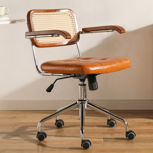 ft rattan office chair solid wood chair retro computer chair home study work chair study desk chair lifting and rotating