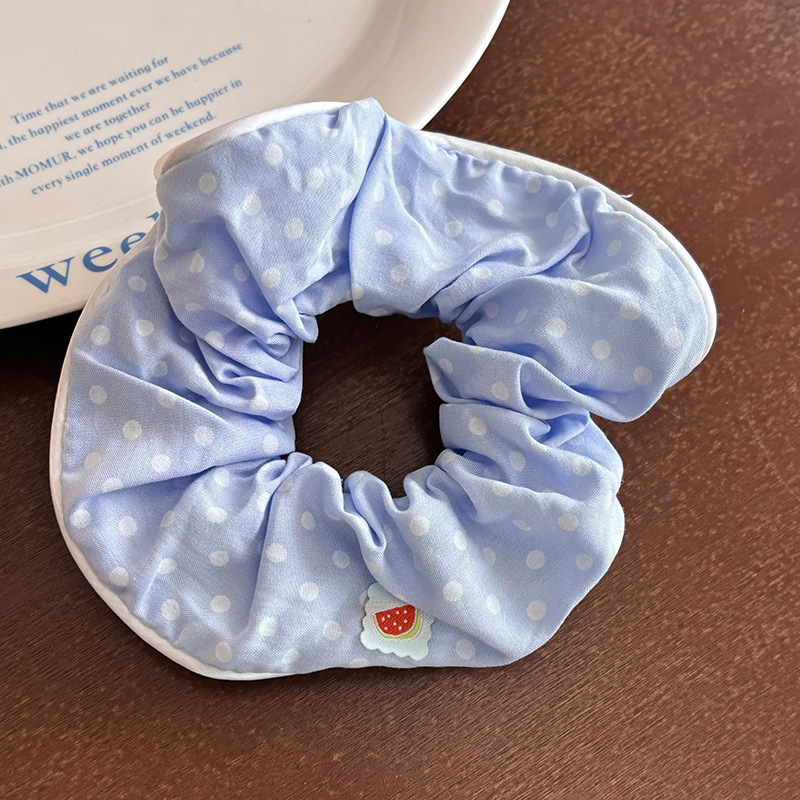 Blue Ballet Style Hair Scrunchie With Bowknot Hair Accessory_voghion.com
