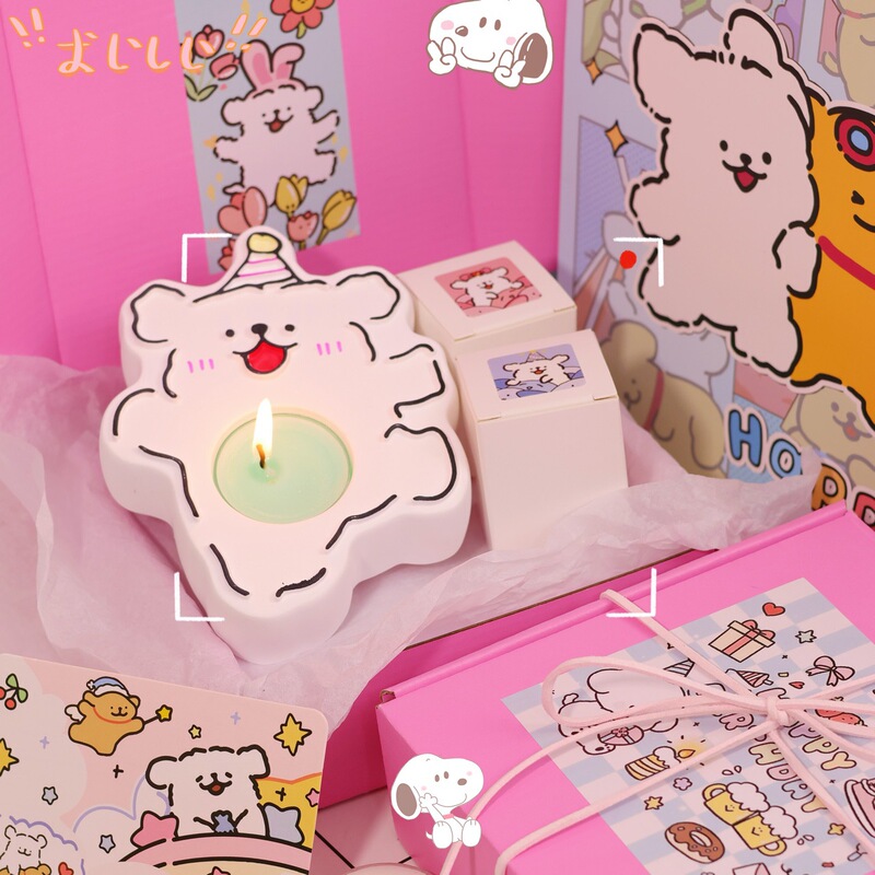「楽しい子犬」創意アロマキャンドルのプレゼント|undefined