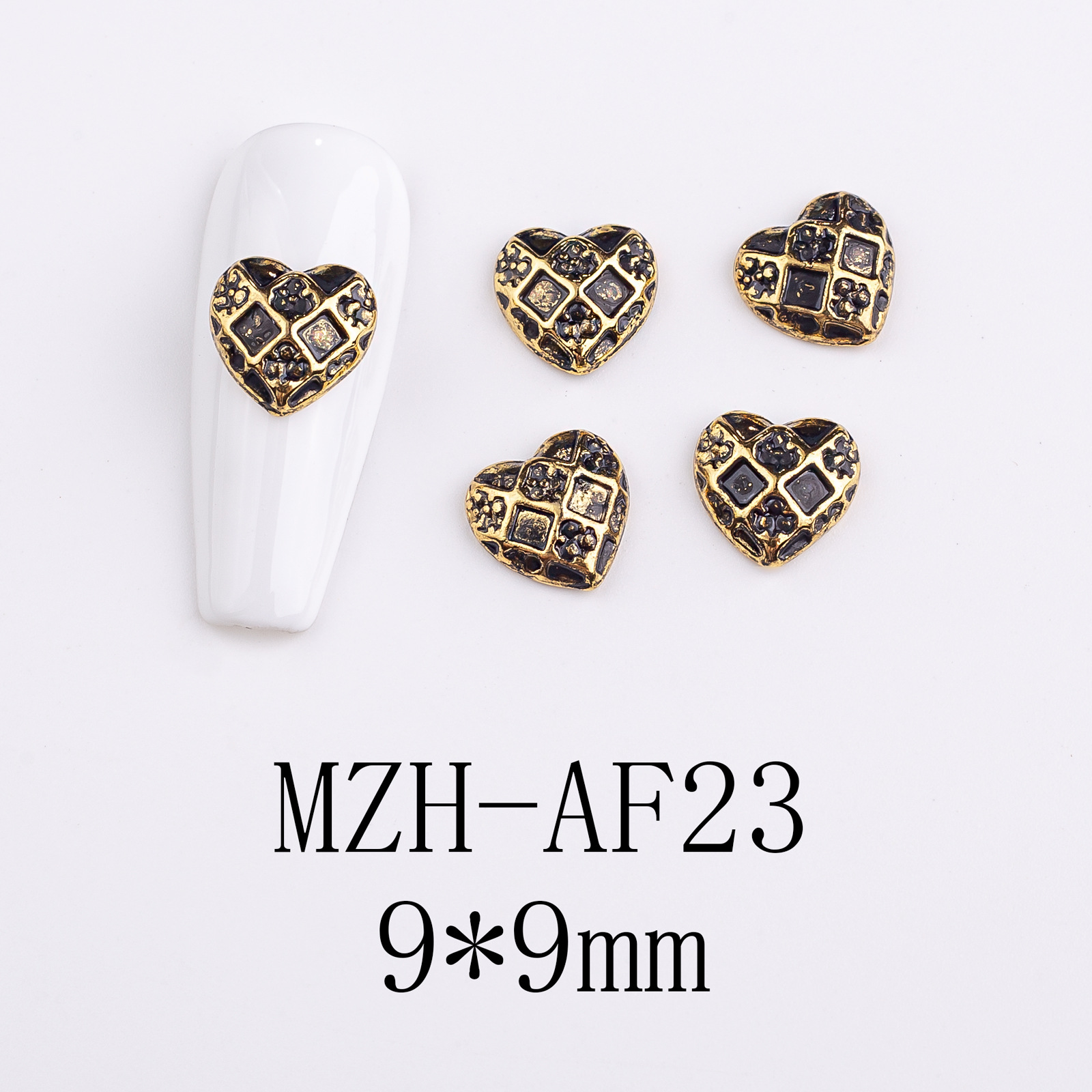 10g Weight Nail Decoration Accessories Nail Supplies 1 Piece Quantity Alloy Material Halloween Festival Heart Shape Pattern Retro, Simple Style Style Halloween Retro Simple Style Heart Shape Alloy Nail Decoration Accessories 1 Piece 4