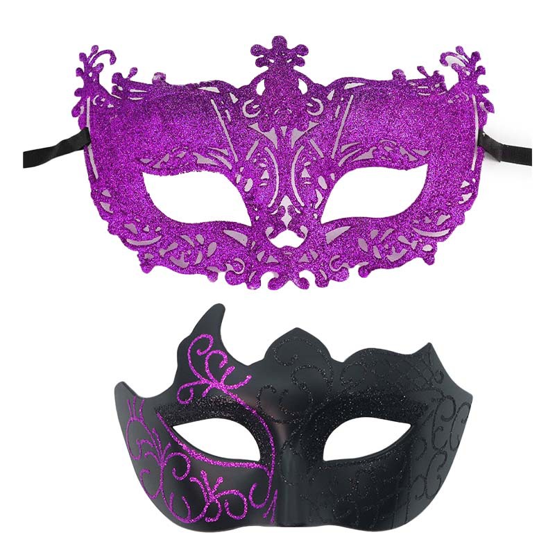 Máscara de zorro hueco transfronteriza polvo polvo máscara multiángulo máscara de mitad de cara máscara de Halloween carnaval máscara de baile