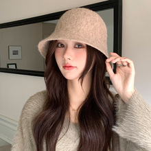 极简系列秋冬女生气质园顶盆帽休闲时髦水桶帽针织保暖渔夫帽百搭